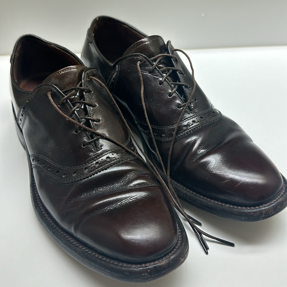 Allen Edmonds Menβs Saddle Oxfords β Brown Leather, Size 8 B